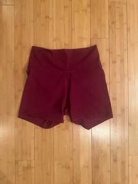 Avia Maroon High-Rise Bike Shorts
